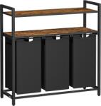 Vasagle Cos de rufe VASAGLE 120L cu 3 saci detasabili si 2 rafturi, maro rustic (EZ-BLH213B01)