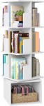 VASAGLE Biblioteca rotativa VASAGLE alba, 4 niveluri, 360°, 40x40x124, 6 cm (EZ-LBC471WB01) Biblioteca