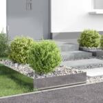 vidaXL Margine pentru gazon 4 pcs 60 x 60 x 20 cm Otel Argintiu GartenMobel Dekor (8008914)