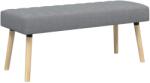 vidaXL Banca cu tapitare canelata Gri deschis 110 x 40 x 46 cm GartenMobel Dekor (42038487)