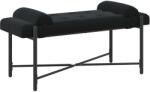 vidaXL Banca cu butoane si perne Negru 110 x 40 x 46 cm Catifea GartenMobel Dekor (42038391)