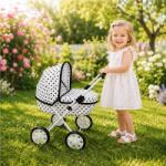 New Baby Carucior pentru păpuși New Baby Anička cu buline