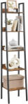 VASAGLE Biblioteca tip scara VASAGLE cu 5 rafturi, design industrial, maro rustic (EZ-LLS109B01) Biblioteca