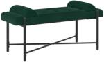 vidaXL Banca cu butoane si perne Verde închis 110 x 40 x 46 cm Catifea GartenMobel Dekor (42038387)