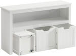 VASAGLE Comoda VASAGLE pentru depozitare jucarii, 3 cutii mobile, alb, 102x30x60 cm (EZ-LHS380W01) Comoda
