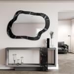 Alfaram Oglindă neregulată pe marmură negru-argintiu - MARBLE GRISO