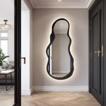 Alfaram Oglindă cu formă neregulată în cadru MDF cu iluminare - RISOL ÎN CADRU LED