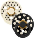 BIBS STUDIO Colour Polka natúrkaucsuk cumik 2 db - 1-es méret Ivory / Black