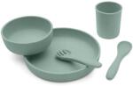 KikkaBoo Étkezési szett 5 részes Platinum Silicone Variant: Sage