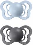 BIBS Couture anatómiai cumik természetes gumiból 2db - 1-es méret Iron / Baby Blue