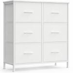 SONGMICS Comoda alba SONGMICS cu 6 sertare textile si blat MDF, 77x30x74 cm (EZ-LGS123WH01) Comoda