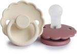 Frigg KÉTPACK CUMI DAISY AURORA/CROISSANT, 0-6 HÓ, SZILIKON CREAM / DUSTY ROSE