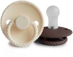 Frigg KÖTÉL KŐ KÉK ÉJ/ZSÁLYA ÉJ CUMIK KETTŐS CSOMAGOLÁSA, 0-6 hónap, SZILIKON CREAM/ COCOA