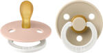 BIBS Colour szimmetrikus cumik természetes gumiból 2 db - 1-es méret Blush Nočný / Vanilla Nočný