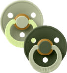 BIBS STUDIO Colour Fusion természetes gumi cumik 2db - 2-es méret Sage Hunter Green mix