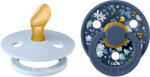 BIBS x LIBERTY Colour anatómiai cumik természetes gumiból 2db - 1-es méret Baby Blue / Steel Blue