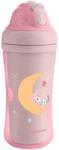 KikkaBoo Szilikon szívószálas pohár 220ml 8hó+ Moony me Variant: Pink