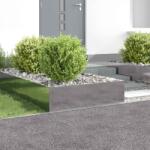 vidaXL Margine pentru gazon 4 pcs 100 x 100 x 35 cm Otel Argintiu GartenMobel Dekor (8008984)