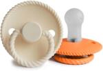 Frigg KÖTÉL KŐ KÉK ÉJ/ZSÁLYA ÉJ CUMIK KETTŐS CSOMAGOLÁSA, 0-6 hónap, SZILIKON CREAM/ MAPLE