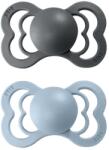 BIBS Supreme szimmetrikus szilikon cumik 2db - 1-es méret Iron / Baby Blue