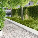 vidaXL Margine pentru gazon 10 pcs 103 x 25 cm Otel Alb GartenMobel Dekor (8008696)