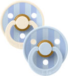 BIBS STUDIO Colour Block természetes kaucsuk cumi 2db - 2-es méret Baby Blue Dusty Blue Mix