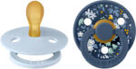 BIBS x LIBERTY Colour szimmetrikus cumik természetes kaucsukból 2db - 1-es méret Változat: Baby Blue / Steel Blue