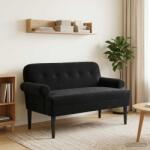 vidaXL Canapea cu capitonaj butonat Negru 120 x 66 x 78 cm Catifea GartenMobel Dekor (42041834)