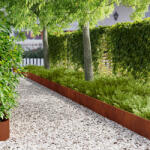 vidaXL Margine pentru gazon 10 pcs 103 x 25 cm Otel Ruginit GartenMobel Dekor (8008404)