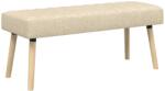 vidaXL Banca cu tapitare canelata Crem 110 x 40 x 46 cm Tesatura GartenMobel Dekor (42038494)