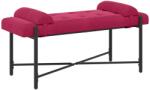 vidaXL Banca cu butoane si perne Rosu Vin 110 x 40 x 46 cm Catifea GartenMobel Dekor (42038390)