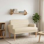 vidaXL Canapea cu capitonaj butonat Crem 116 x 67 x 80 cm Tesatura GartenMobel Dekor (42041782)