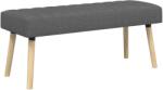 vidaXL Banca cu tapitare canelata Gri închis 110 x 40 x 46 cm Tesatura GartenMobel Dekor (42038488)