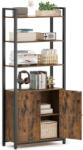 VASAGLE Biblioteca VASAGLE cu dulap integrat si 6 rafturi, maro rustic, 160 cm (EZ-LLS133K01) Biblioteca