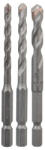 Hawera Set 3 burghie pentru ceramica, Hawera Hex-9, prindere tip bit 1/4 (266450) Burghiu