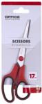 Office Products Foarfeca otel ergonomica, 17cm, rubber grip, Office Products - maner rosu/negru (OF-18251721-99) - forit