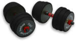m-tech Acél súlyzókészlet, fekete-piros, 30kg