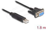Delock Átalakító USB 2.0 > Soros RS-232 Sub-D 9 female csavaros kompakt csatlakozóház 1.8m (67382)