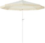 Outsunny Umbrelă de Grădină Înclinabilă cu Franjuri, Manivelă şi Tijă în 2 Secţiuni, Ø2.65x2.45 m, Alb | Aosom Romania (84D-300V00WT)