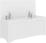 HOMCOM Bancă de Depozitare cu cu 2 Balamale de Siguranță 100 cm, PAL, Alb | Aosom Romania (838-631V81WT)