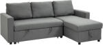 HOMCOM Canapea cu 3 Locuri și Spațiu de Depozitare, Canapea din Material Textil și Perne cu Huse Detașabile, 211.5x146x85 cm, Gri | Aosom Romania (839-230V01) Canapea