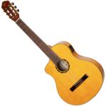 Ortega RCE170F-L Pro 4/4 akusztikus gitár, balkezes - Tömör lucfenyő / ciprus, sárga
