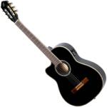 Ortega Guitars RCE145LBK Pro 4/4 klasszikus gitár, balkezes - Tömör lucfenyő / mahagóni, fekete
