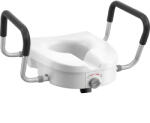 HOMCOM Înălțător WC pentru Vârstnici din HDPE cu Mânere Antialunecare, Lățime Reglabilă, Capacitate 136 kg, Alb | Aosom Romania (713-218V00WT)