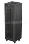 Lanberg FF01-6637-23BL 19 37U SZÉL: 600mm MÉLY: 600mm MAG: 1898mm lapraszerelt LCD hálós fémajtós fekete álló rack szekrény (FF01-6637-23BL) (FF01-6637-23BL)