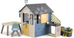 Smoby Căsuță stație meteorologică cu zonă de relaxare 4 Seasons Playhouse Smoby cu carillon, anemometru și pluviometru cu filtru UV, de la 24 luni (SM810311-I) Casuta pentru copii