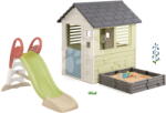 Smoby Set căsuță cu nisip 2în1 și tobogan KS cu joc cu apă Square Playhouse Life Smoby extensibil cu 3 ferestre și 2 tobogane cu filtru UV (SM810740A-9) Casuta pentru copii