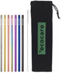 Ecocare Fém szívószál készlet Mix 8 mm 7 db