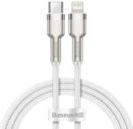 Baseus Cablu pentru incarcare si transfer de date Baseus Cafule Metal, USB Type-C/Lightning, Power Delivery 20W, 2m, Alb