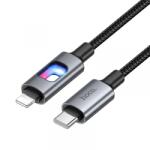 hoco. Cablu Date si Incarcare USB-C - Lightning HOCO U144 Led, 27W, 1.2m, Negru - evomag
